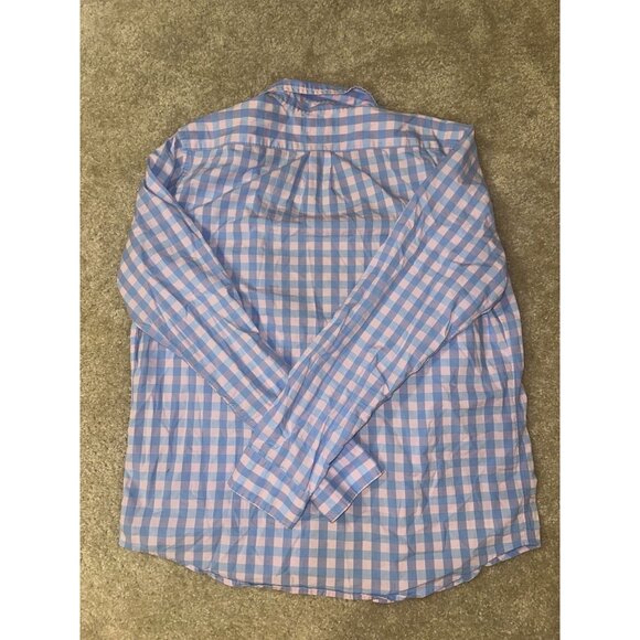 Vineyard Vines Slim Fit Tucker Shirt Men Medium Tattersall Blue Pink Button Down - Picture 5 of 5